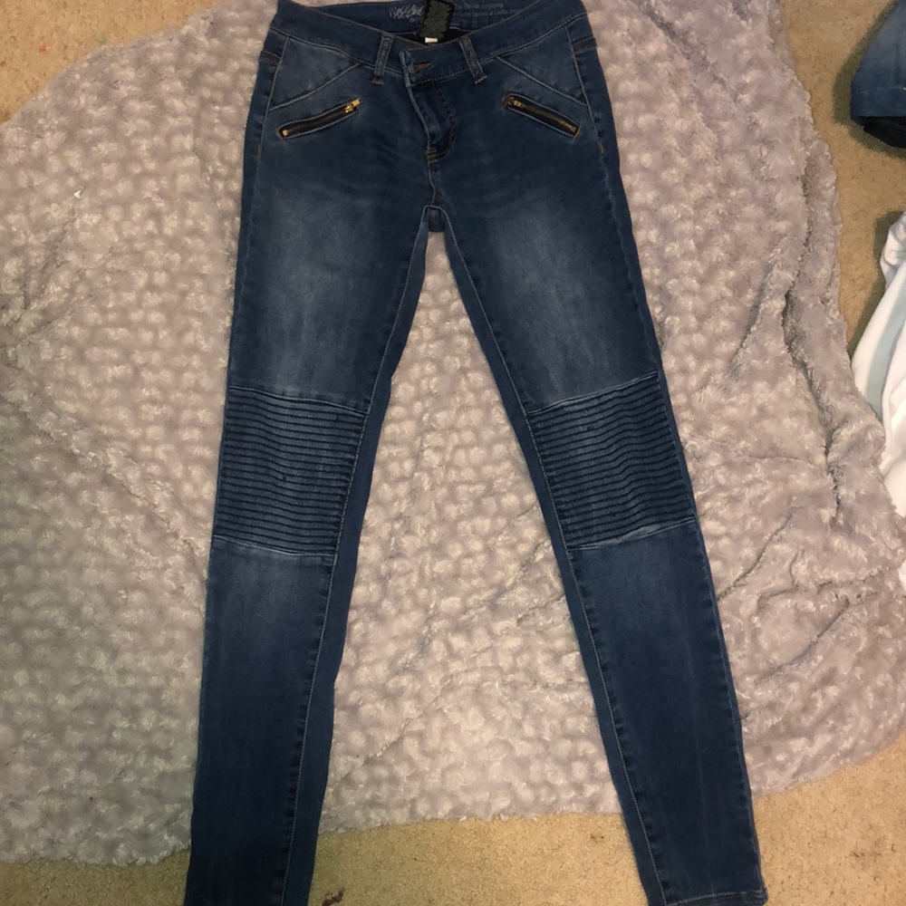 mid rise denim legging jeans